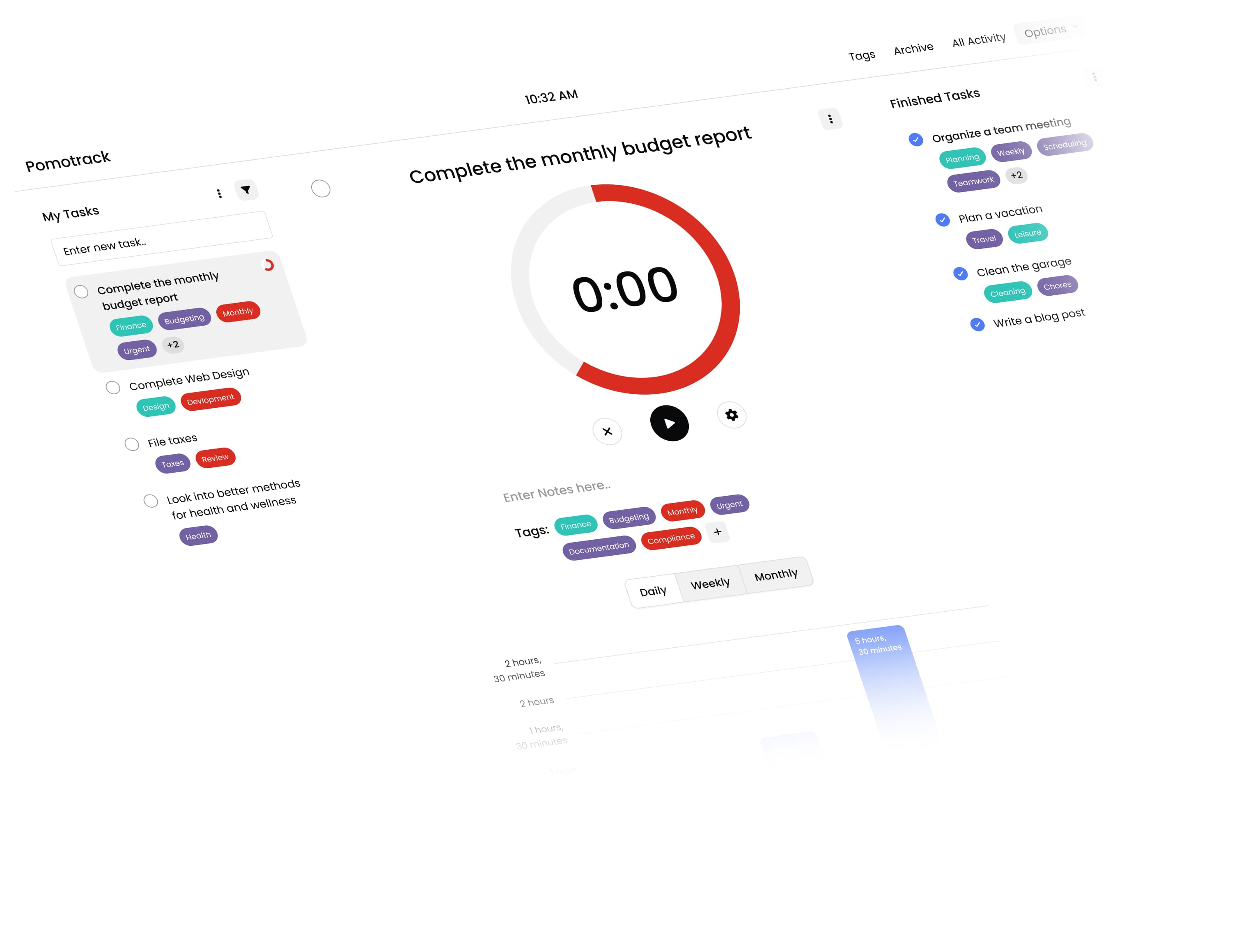 Pomotrack Main Interface